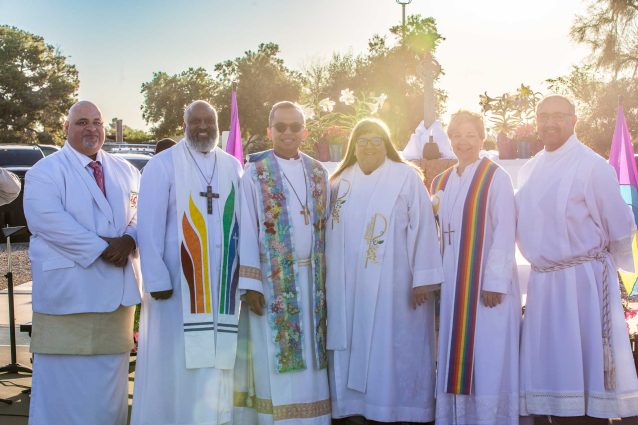 Rev. Timote Piukala, Rev. Khalif Smith, Bishop Carlo A. Rapanut, Rev. Sharon Pajak, Rev. Ann Lyter, Pastor Daniel Gomez